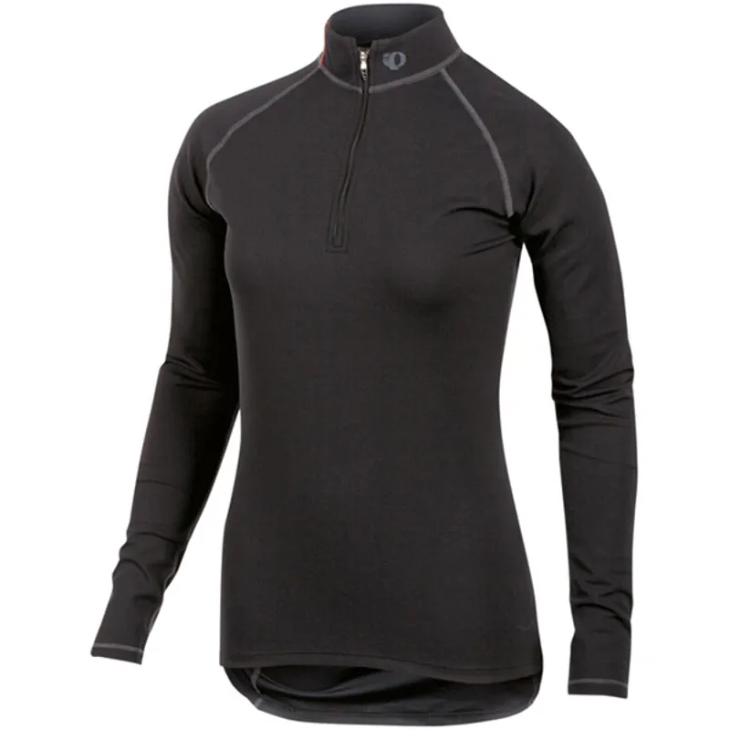 Pearl Izumi Transfer Zip Neck Long Sleeved Womens Baselayer in Black