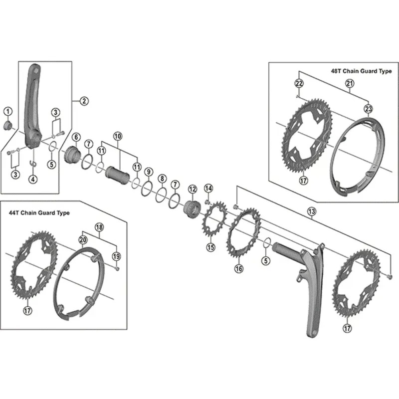 Shimano-Deore FC-T4010/M590 9 speed triple middle chainring 36T-1