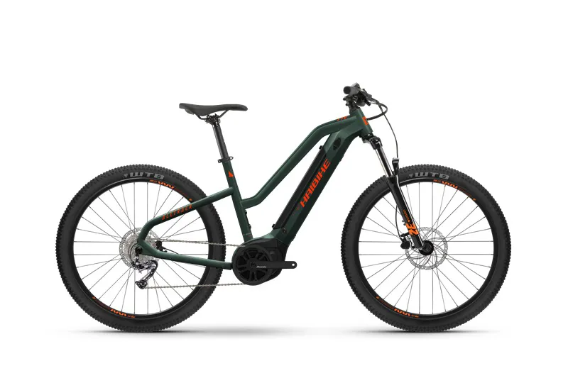 2024 Haibike Alltrack Youth - Electric Kid's Bike - Olive / Orange