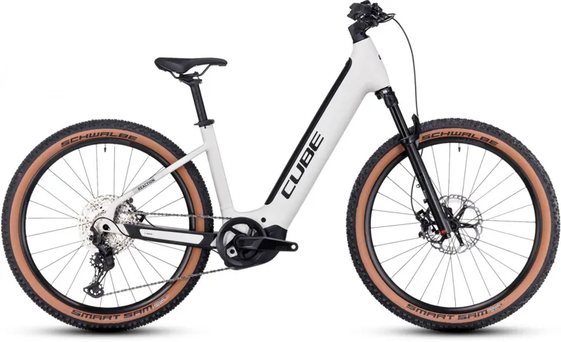 2023 Cube Reaction Hybrid SLT 750 - Easy Entry Electric Mountain Bike - Silver / Cream