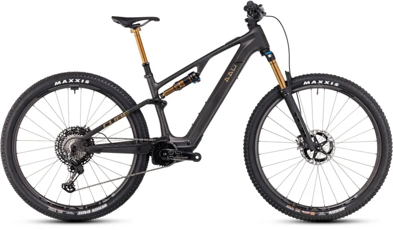 Cube AMS Hybrid One44 C:68 SLT - Electric Mountain Bike - Carbon / Gold Dust