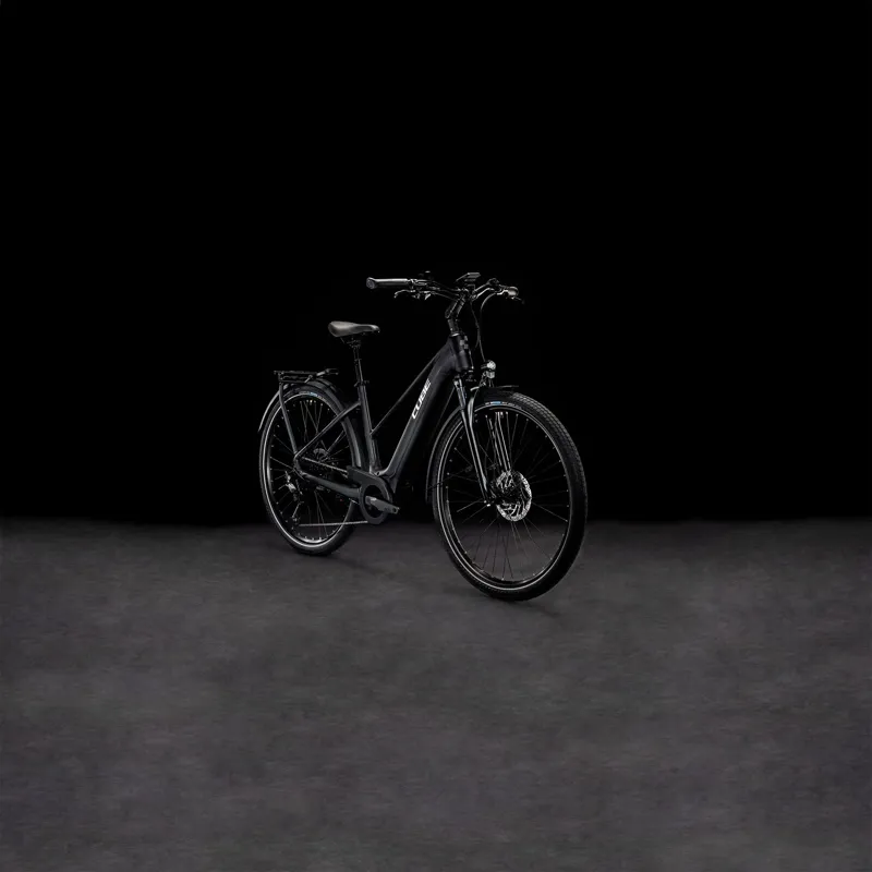 2024 Cube Touring Hybrid Pro 625 - Trapezium Frame Electric Hybrid Bike - Black / Metal-1