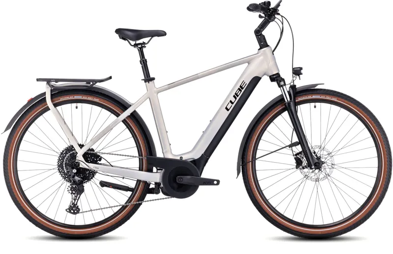 2024 Cube Touring Hybrid Pro 625 - Electric Hybrid Bike - Pearly Silver