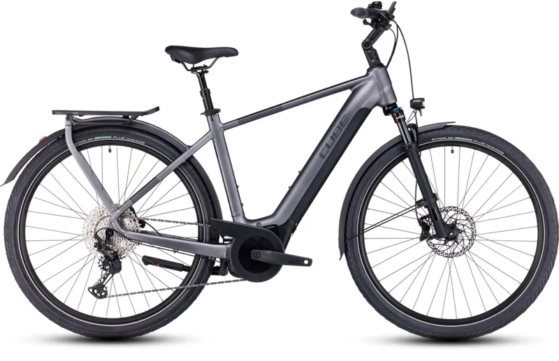 2024 Cube Touring Hybrid EXC 625 - Electric Hybrid Bike - Grey / Metal