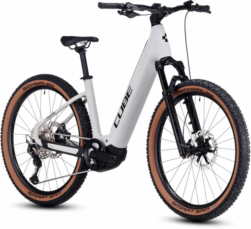 2023 Cube Reaction Hybrid SLT 750 - Easy Entry Electric Mountain Bike - Silver / Cream-1