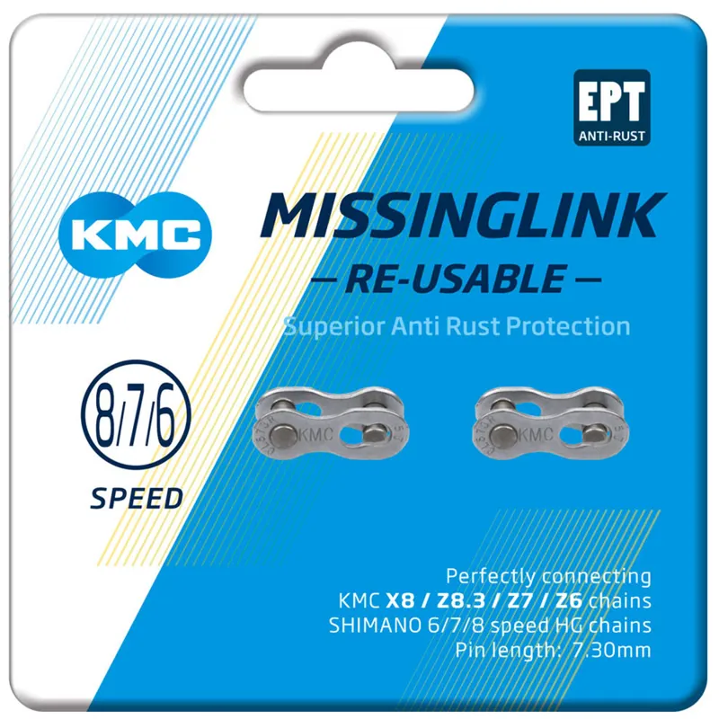 KMC MissingLink 7/8R EPT Joining Links in Silver-2