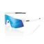 100% Speedcraft HiPer Mirror Blue Lens Sunglasses in White