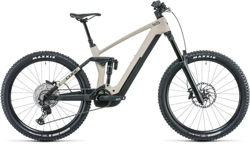 2022 Cube Stereo Hybrid 160 HPC SL 27.5 eMountain Bike in Beige
