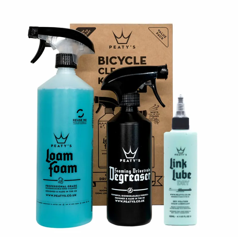 Peaty's Wash Degrease Lubricate Bicycle Cleaning Kit Dry
