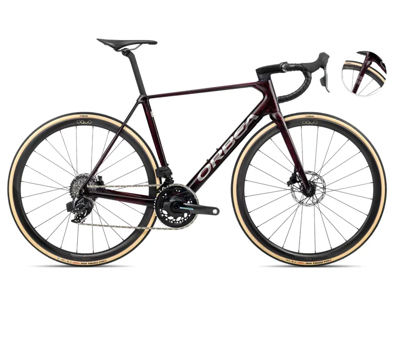 2024 Orbea Orca M21eltd Pwr Road Bike In Wine Red/Titanium-2