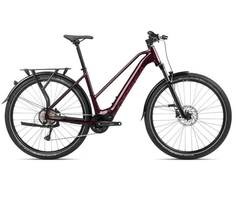 2024 Orbea Kemen Mid 40 Trekking Bike in Metallic Burgundy Red
