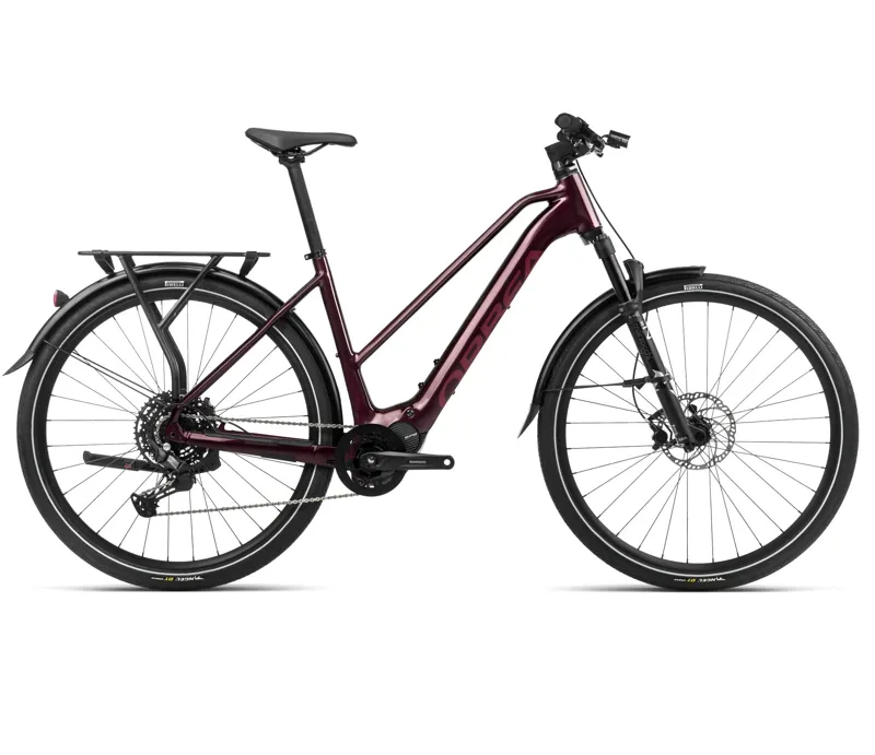 2024 Orbea Kemen Mid 30 Trekking Bike in Metallic Burgundy Red 