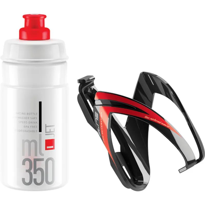 Elite Jet Youth Kit Bottle Cage 350ml  in Black