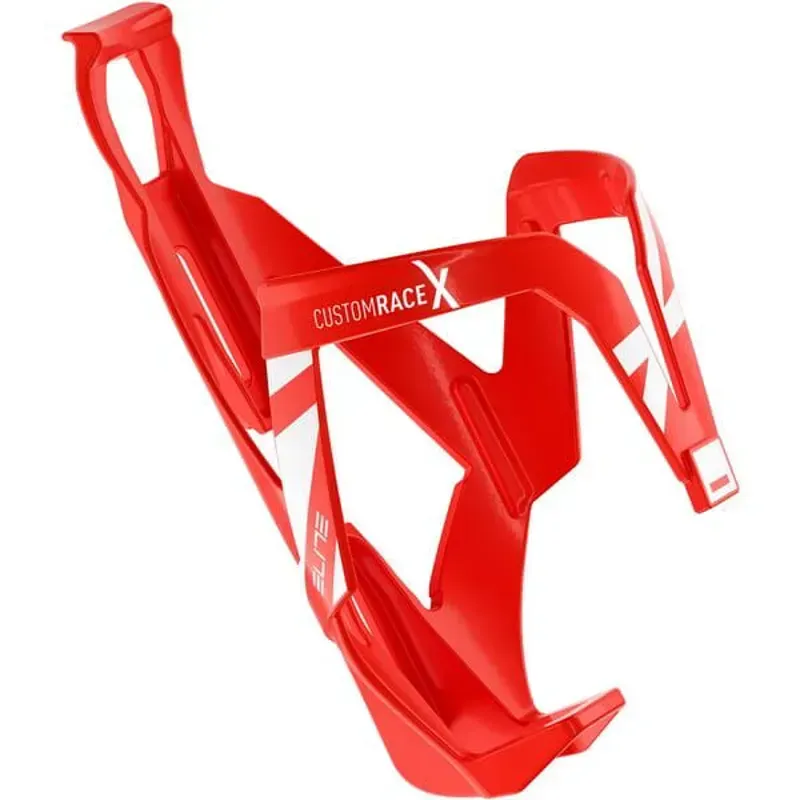 Elite Custom Race X Resin Bottle Cage in White/Red