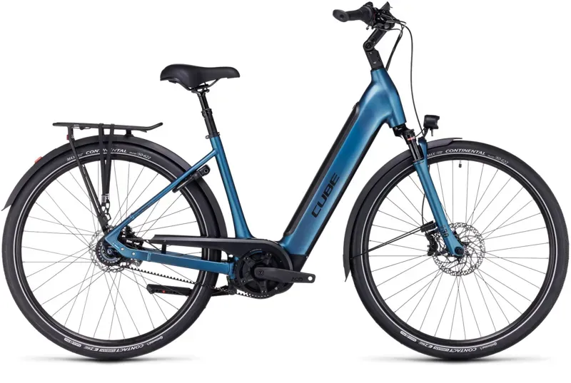 2024 Cube Supreme Hybrid EXC 625 SE City Bike in Blue/Black