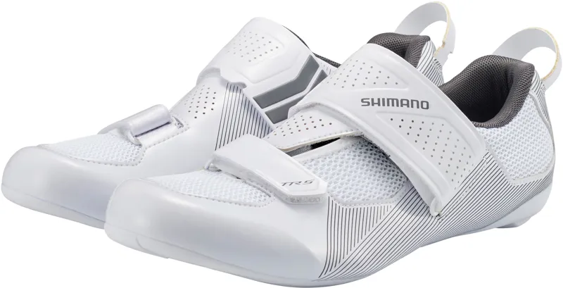 Shimano TR5 - 3bolt Time Trial / Triathlon Road Shoes - White-4