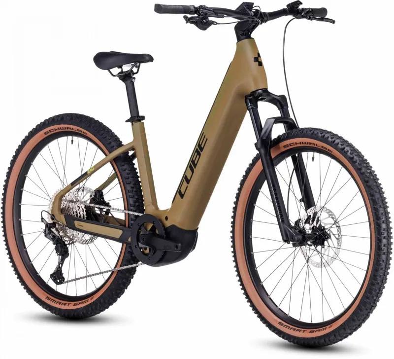 2024 Cube Reaction Hybrid Race 750 - Easy Entry Electric Mountain Bike - Olive / Green-1
