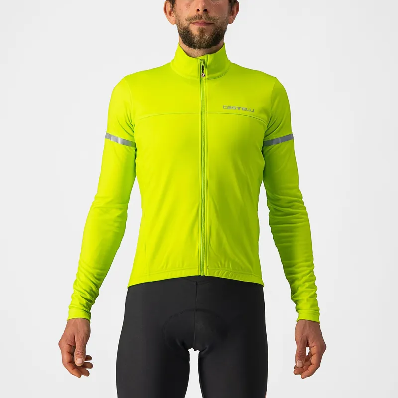 Castelli Fondo 2 Mens Jersey in Electric Lime/Silver Reflex