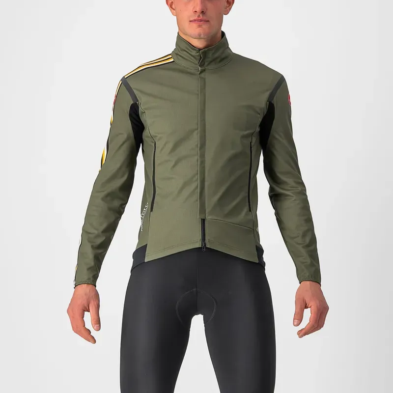 Castelli Unlimited Perfetto RoS 2 Jacket in Military Green/Goldenrod
