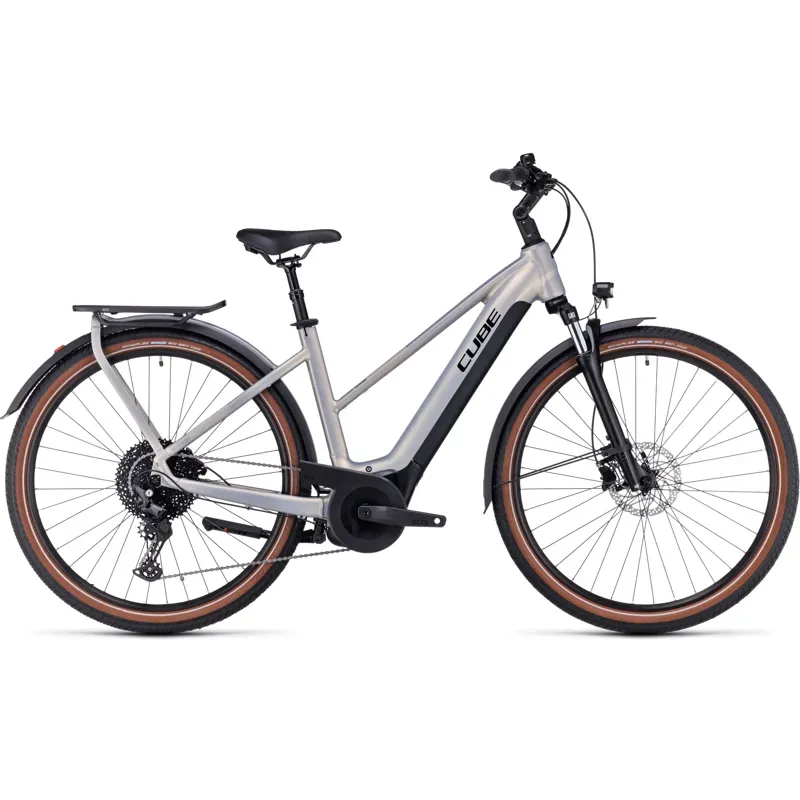 Cube Touring Hybrid Pro 625 Electric Bike in Pearlysilver/Black-1