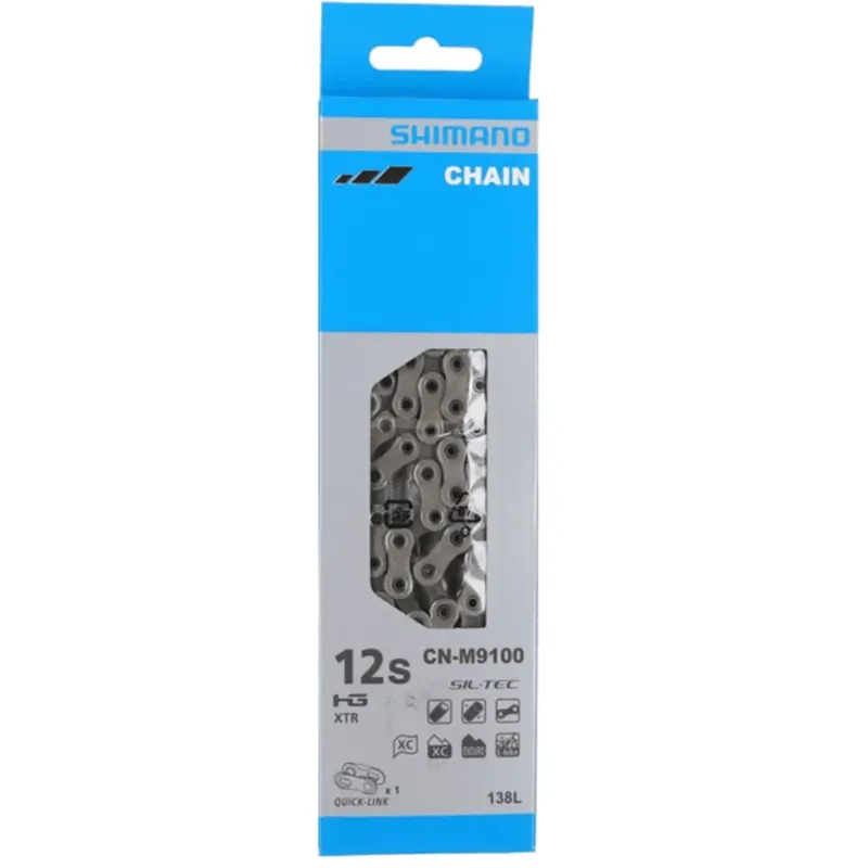 Shimano M9100 Chain - XTR / DuraAce - 12spd - 126Links - Quick Link - Silver