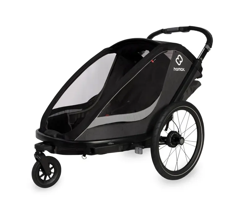 Hamax Cocoon Twin Child Bike Trailer 2022 in Grey/Black-1
