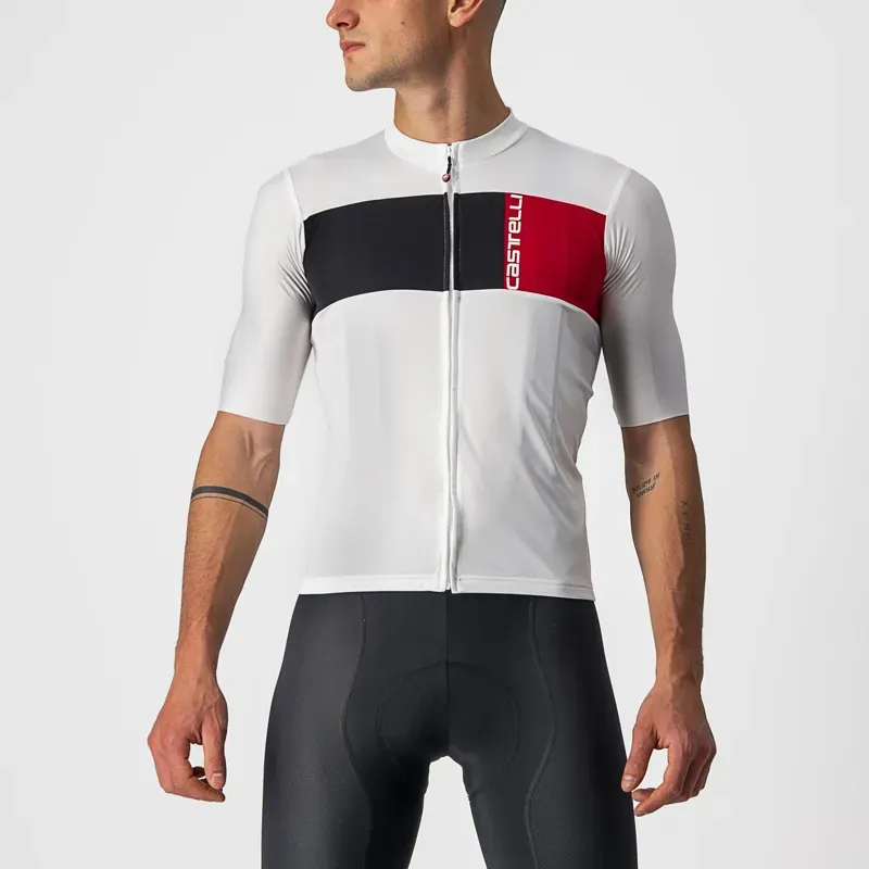 Castelli Prologo 7 Jersey in Ivory/Black/Red