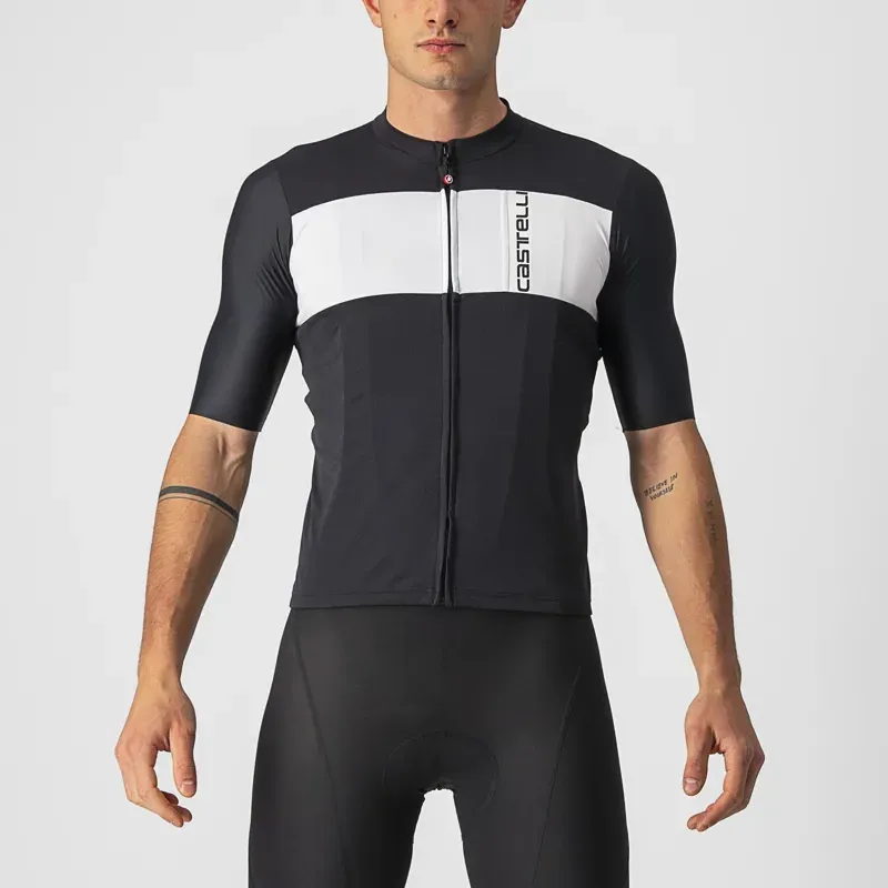 Castelli Prologo 7 Jersey in Black/Silver Grey/Ivory
