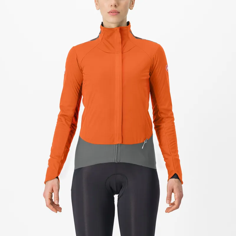 Castelli Alpha Doppio RoS Women's Jacket in Red Orange/Urban Grey/Grey