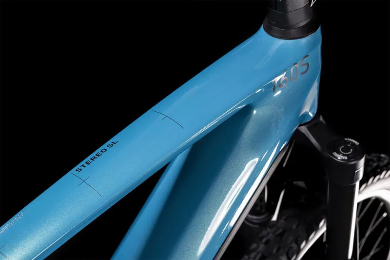 2022 Cube Stereo Hybrid 160 HPC SL 27.5 eMountain Bike in Blue-4