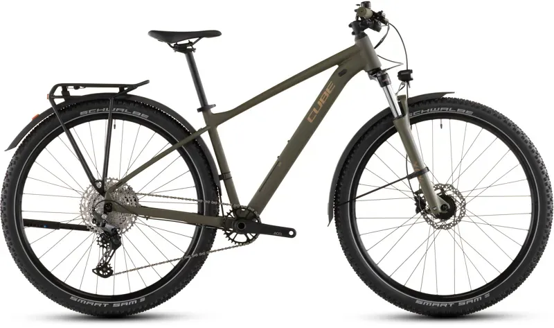 2026 Cube Aim SLX FE Mountain Bike in Dusty Olive/Gold