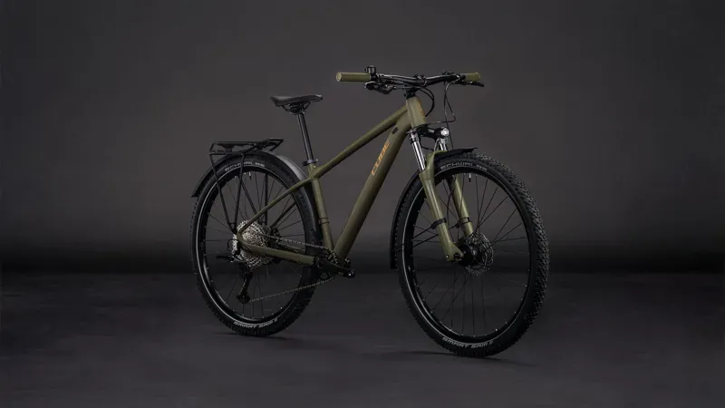 2026 Cube Aim SLX FE Mountain Bike in Dusty Olive/Gold-1