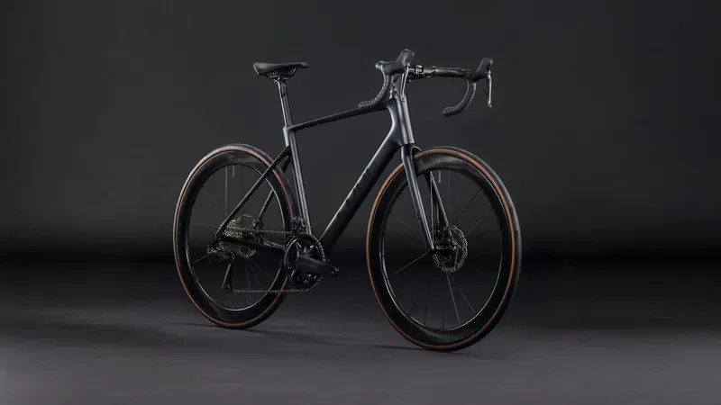 2026 Cube Attain C:62 SLT Road Bike In Carbon/Coal Chrome-1