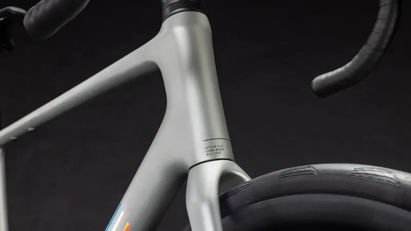 2026 Cube Attain C:62 SLX Road Bike In Sleek Grey/Prism-8