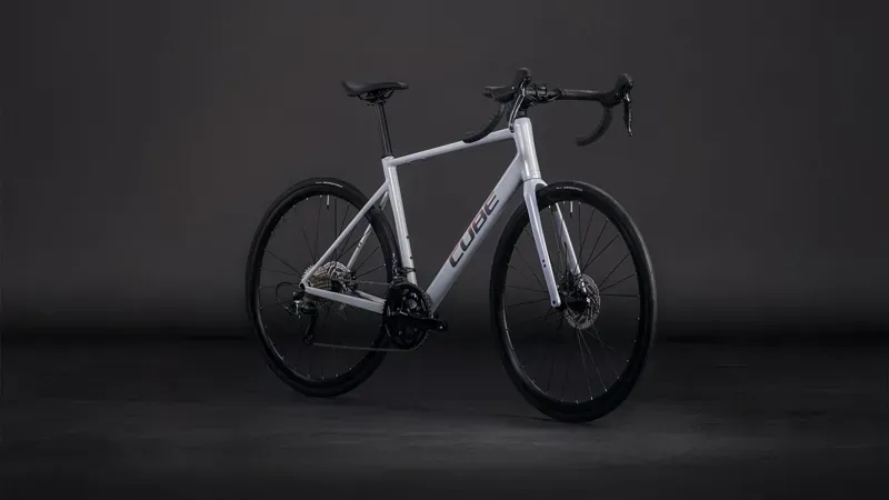 2026 Cube Attain Race Road Bike In Fog Grey/Shift-1