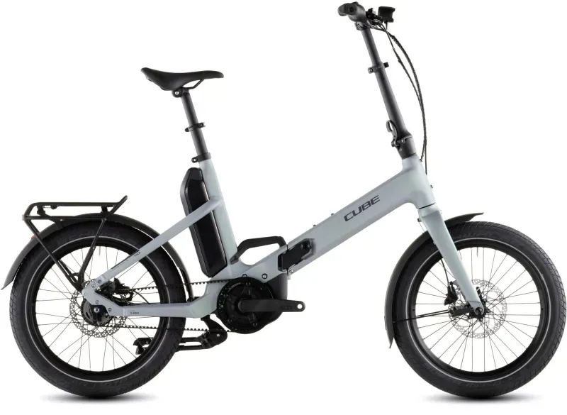 2026 Cube Fold Hybrid Comfort 545 eFolding Bike in Sea Grey/Reflex