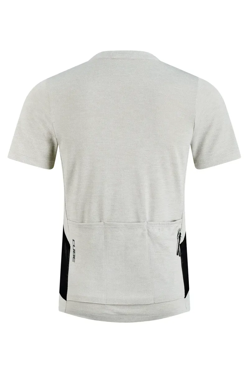 Cube Gravel Women's Jersey Full Zip Cargo Short Sleeve in Light Grey-1