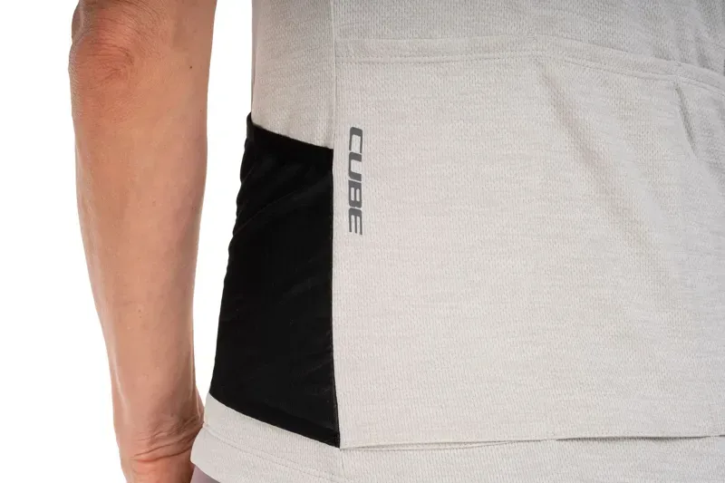 Cube Gravel Women's Jersey Full Zip Cargo Short Sleeve in Light Grey-4