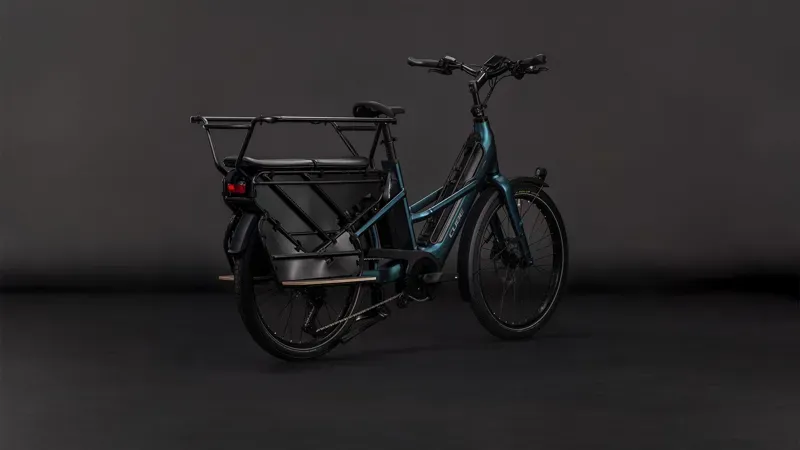 2026 Cube Longtail Hybrid 800 eCargo Bike in Royal Green/Black-1