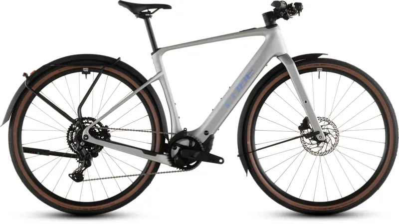 2026 Cube Nulane Hybrid C:62 Race 400x FE E-Gravel Bike in Sleek Grey/Prism