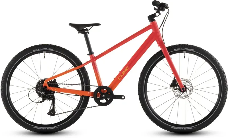 2026 Cube Numove 240 Disc Kids Bike in Red Rose/Peach