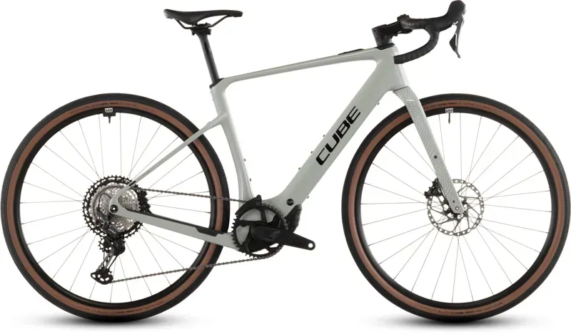 2026 Cube Nuroad Hybrid C:62 Race 400x E-Road Bike in Reed Beige/Black