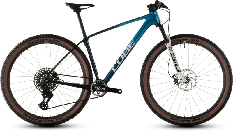 2026 Cube Phenix C:68X Race Mountain Bike in Chrome Blue/Liquid Blue