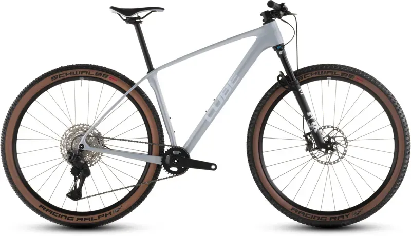 2026 Cube Reaction C:62 Race Mountain Bike in Fog Grey/White