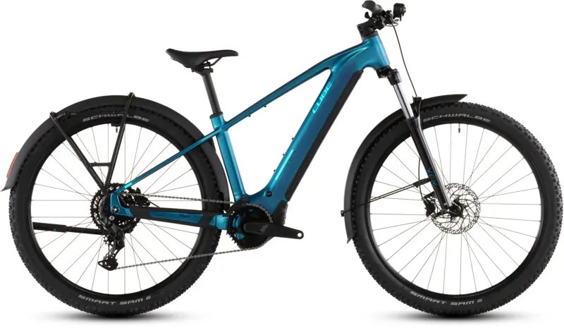 2026 Cube Reaction Hybrid Performance 600 FE E-MTB In Electric Blue/Dazzle
