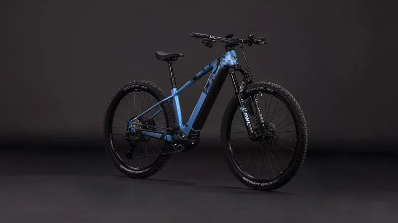 2026 Cube Reaction Hybrid SLT 800 E-Hybrid Bike in Haze Blue/Fume-1