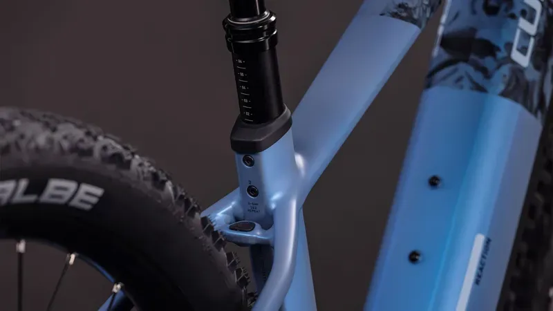 2026 Cube Reaction Hybrid SLT 800 E-Hybrid Bike in Haze Blue/Fume-4