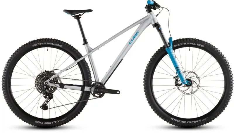 2026 Cube Reaction TM One Mountain Bike In Raw Metal/Blue