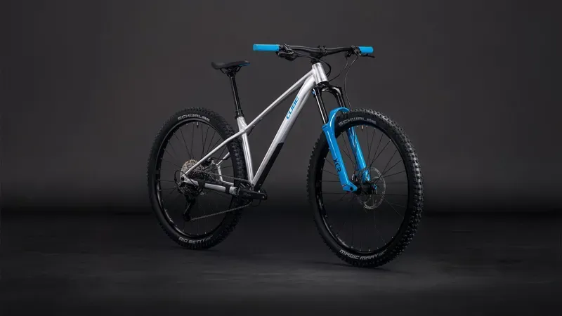 2026 Cube Reaction TM One Mountain Bike In Raw Metal/Blue-1
