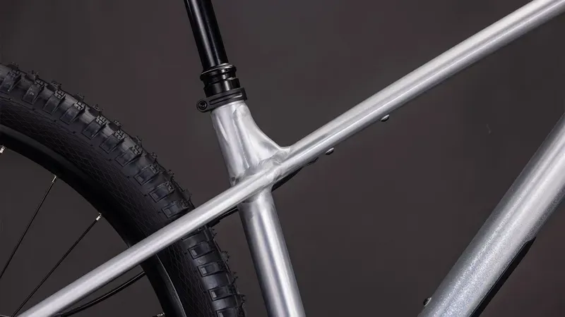 2026 Cube Reaction TM One Mountain Bike In Raw Metal/Blue-5